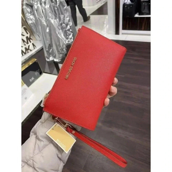 Michael kors Double Zip Phone Wristlet Wallet - Flame - Picture 1 of 6